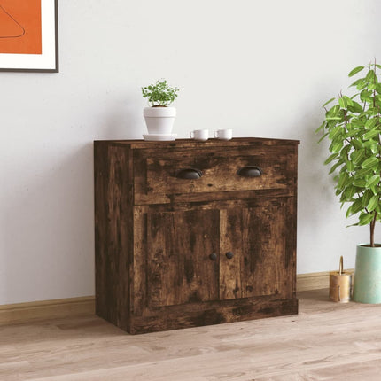 Skänk rökfärgad ek 70x35,5x67,5 cm konstruerat trä