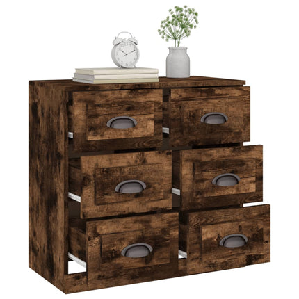 Skänk rökfärgad ek 70x35,5x67,5 cm konstruerat trä