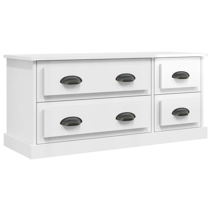 Tv-bänk vit högglans 100x35,5x45 cm konstruerat trä