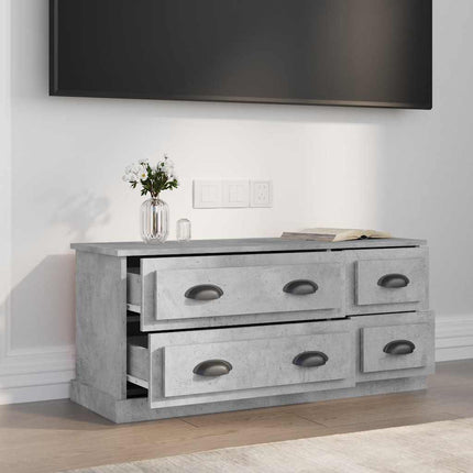 Tv-bänk betonggrå 100x35,5x45 cm konstruerat trä