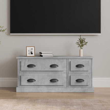 Tv-bänk betonggrå 100x35,5x45 cm konstruerat trä