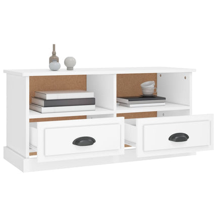 Tv-bänk vit 93x35,5x45 cm konstruerat trä