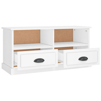 Tv-bänk vit 93x35,5x45 cm konstruerat trä