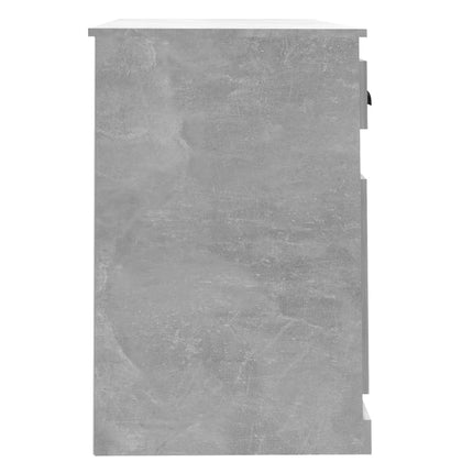 Skrivbord med låda betonggrå 115x50x75 cm konstruerat trä