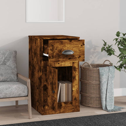 Sidoskåp rökfärgad ek 40x50x75 cm konstruerat trä