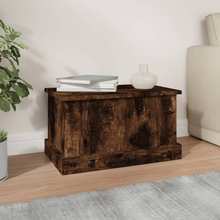 Förvaringslåda rökfärgad ek 50x30x28 cm konstruerat trä