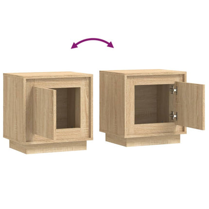 Sängbord 2 st sonoma-ek 44x35x45 cm konstruerat trä