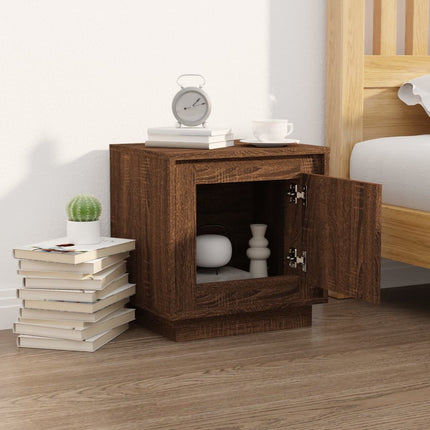 Sängbord brun ek 44x35x45 cm konstruerat trä