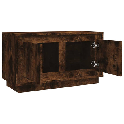 Tv-bänk rökfärgad ek 80x35x45 cm konstruerat trä