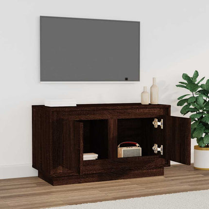 Tv-bänk brun ek 80x35x45 cm konstruerat trä