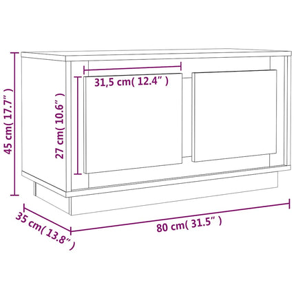 Tv-bänk brun ek 80x35x45 cm konstruerat trä
