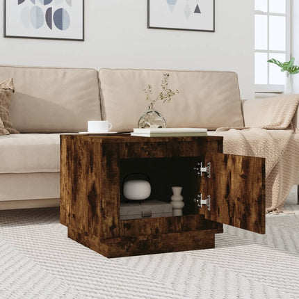 Soffbord rökfärgad ek 51x50x44 cm konstruerat trä