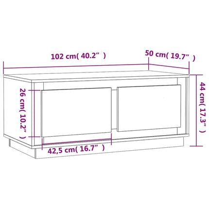 Soffbord Sonoma ek 102x50x44 cm konstruerat trä