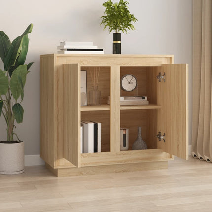 Skänk sonoma-ek 80x34x75 cm konstruerat trä
