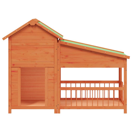 Hundgård brun 143x60,5x109 cm massiv furu