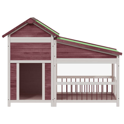 Hundgård mockabrun 143x60,5x109 massiv furu