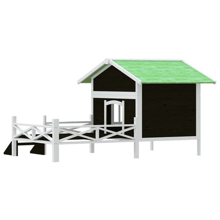 Hundgård grå 159x120x88,5 cm massiv furu