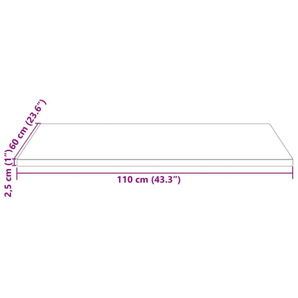 Bordsskiva 110x60x2,5 cm massiv furu rektangulär