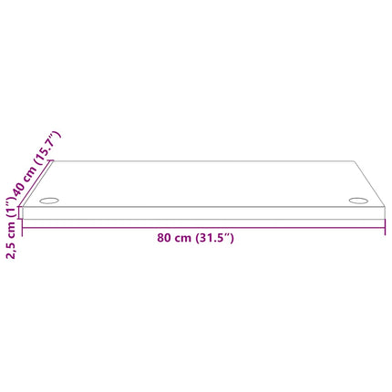 Skrivbordsskiva vit 80x40x2,5 cm massiv furu