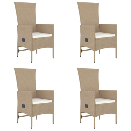 Matgrupp för trädgården med dynor 5 delar beige konstrotting