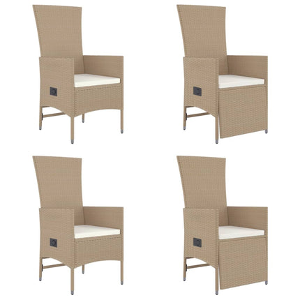 Matgrupp för trädgården med dynor 5 delar beige konstrotting
