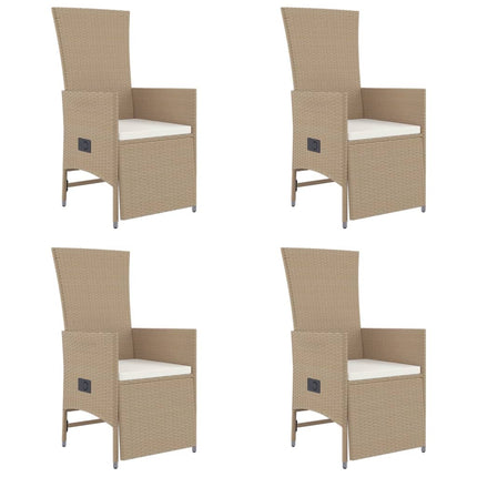 Matgrupp för trädgården med dynor 5 delar beige konstrotting