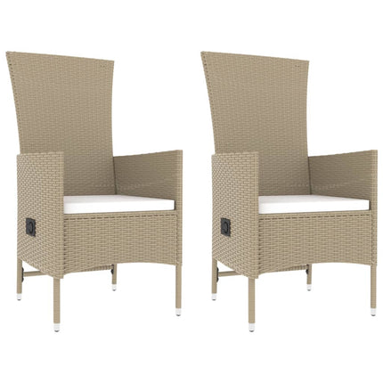 Loungegrupp för trädgården 3 delar beige konstrotting&stål