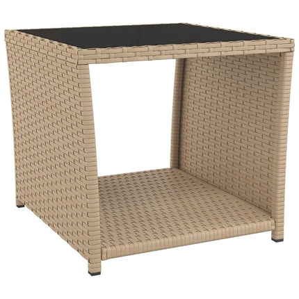 Loungegrupp för trädgården 3 delar beige konstrotting&stål