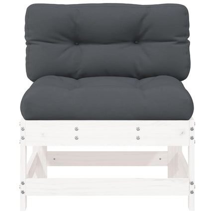 Mittensoffor med dynor 2 st vit massiv furu