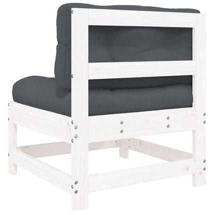 Mittensoffor med dynor 2 st vit massiv furu