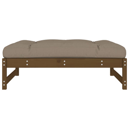 Fotpall för trädgården honungsbrun 120x80 cm massiv furu
