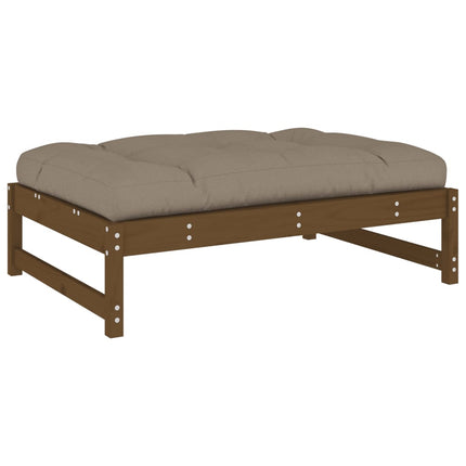 Fotpall för trädgården honungsbrun 120x80 cm massiv furu