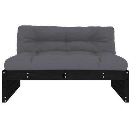 Mittensoffa svart 120x80 cm massiv furu