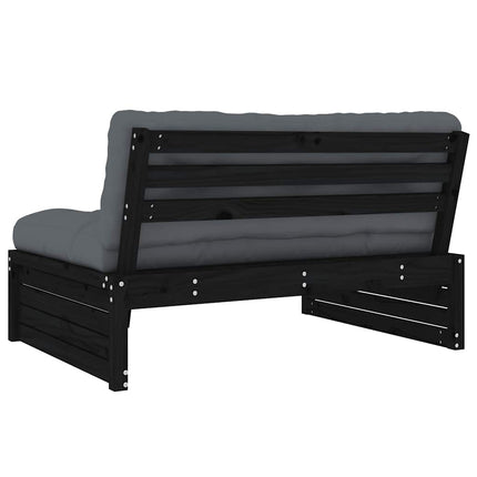 Mittensoffa svart 120x80 cm massiv furu
