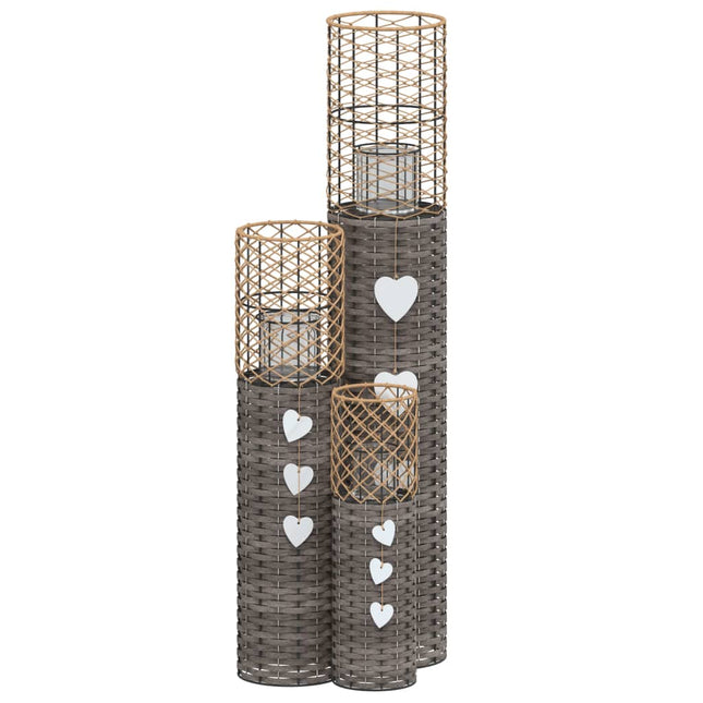 Ljushållare 3 St Grå Korgmaterial