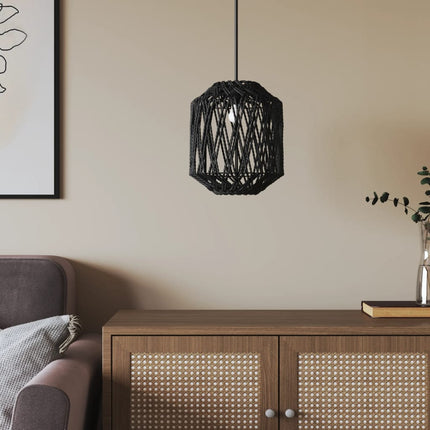 Lampskärm svart Ø23x28 cm järn och papper