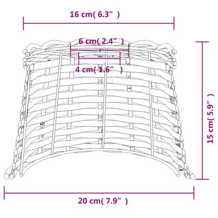 Taklampskärm vit Ø20x15 cm korgmaterial