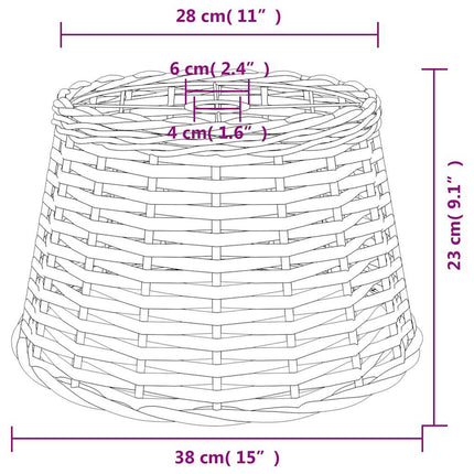 Taklampskärm vit Ø38x23 cm korgmaterial