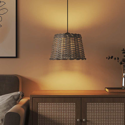 Taklampskärm brun Ø30x20 cm korgmaterial