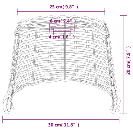 Taklampskärm brun Ø30x20 cm korgmaterial