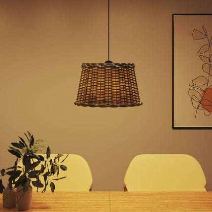 Taklampskärm brun Ø45x28 cm korgmaterial