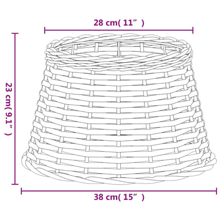 Lampskärm vit Ø38x23 cm korgmaterial