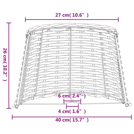Lampskärm vit Ø40x26 cm korgmaterial