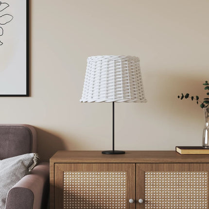 Lampskärm vit Ø40x26 cm korgmaterial
