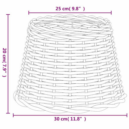Lampskärm brun Ø30x20 cm korgmaterial