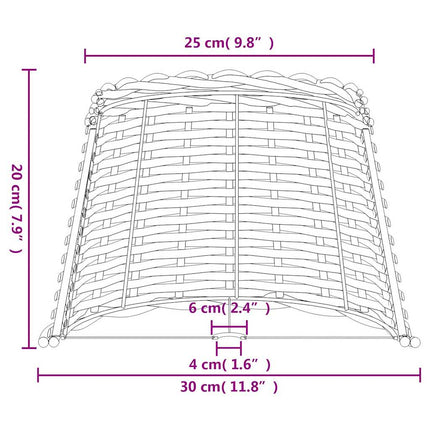 Lampskärm brun Ø30x20 cm korgmaterial