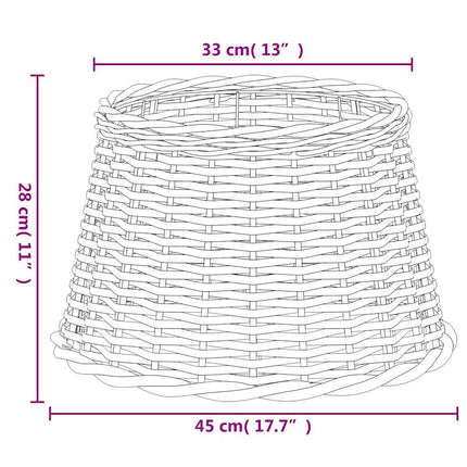 Lampskärm brun Ø45x28 cm korgmaterial