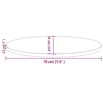 Bordsskiva 70x35x2,5 cm massivt trä furu oval