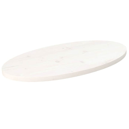 Bordsskiva vit 70x35x2,5 cm oval massiv furu