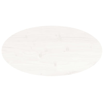 Bordsskiva vit 70x35x2,5 cm oval massiv furu